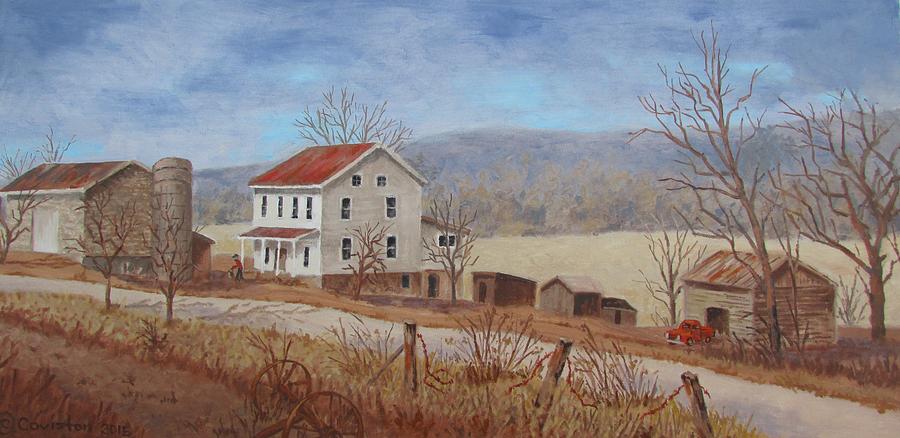 Working Farm Painting by Tony Caviston