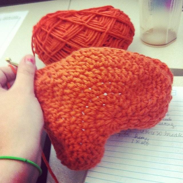 Crochet Photograph - Working On This Beanie At Work. #crochet by Mary Wilkinson