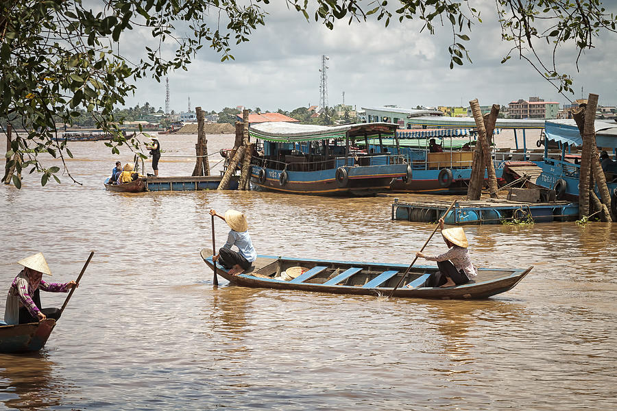 Saigon Photograph - Working the Boats by Kim Andelkovic