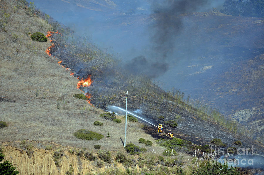 Working Their Way up the Mountain to put out the Fire Photograph by Jim Fitzpatrick