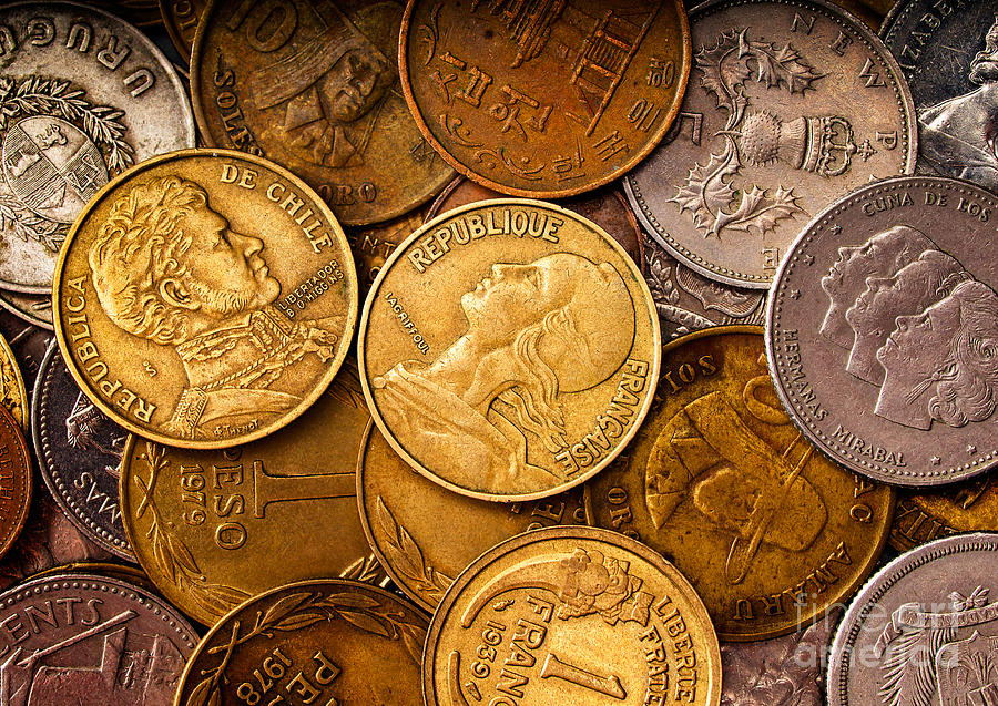 World Coins Photograph by Mark Miller