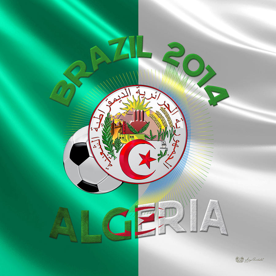 World Cup 2014 - Team Algeria Digital Art By Serge Averbukh