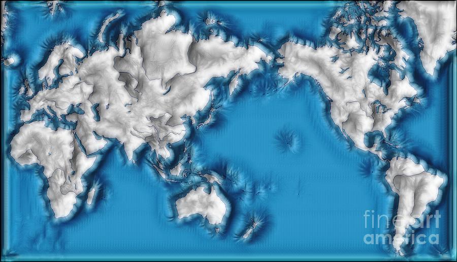 Map Digital Art - World Impressions - Ice Age by Kaye Menner