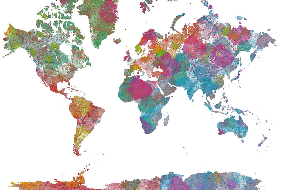 World Map Digital Art by Marlene Watson | Fine Art America