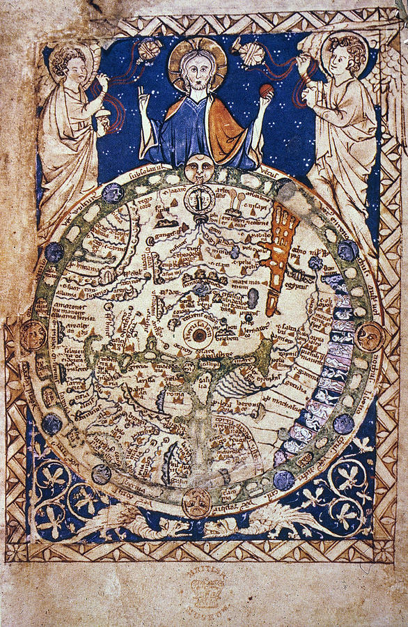 World Map, 13th Century Painting by Granger