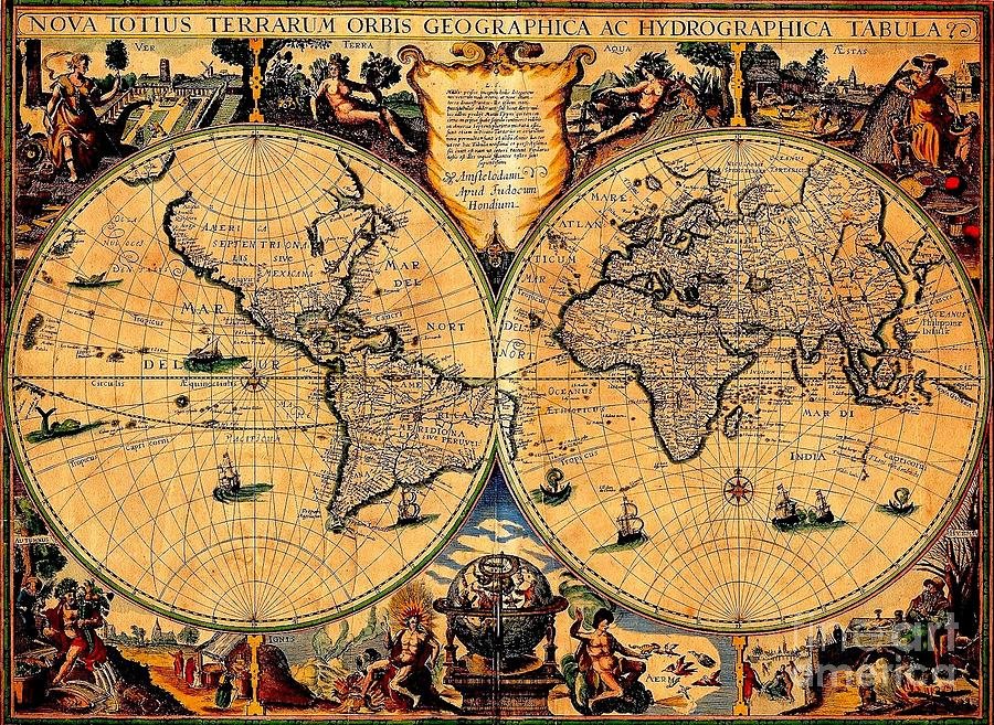 World Map 1625 Drawing by Steven Parker - Fine Art America