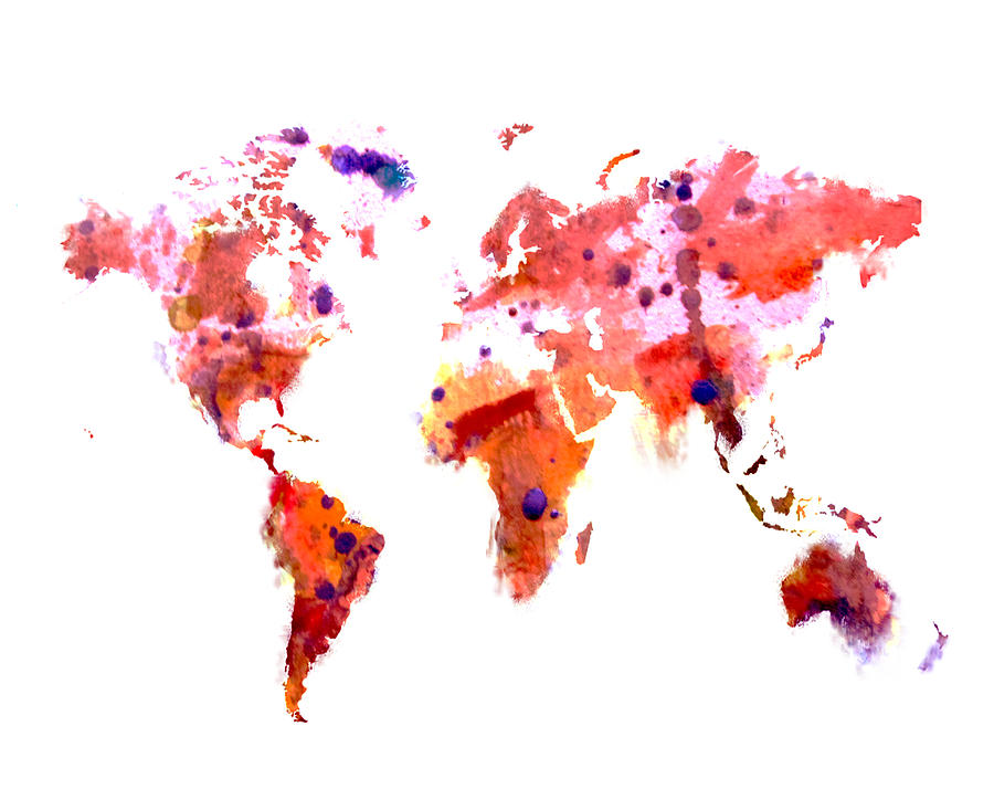 World Map 1q Digital Art by Brian Reaves