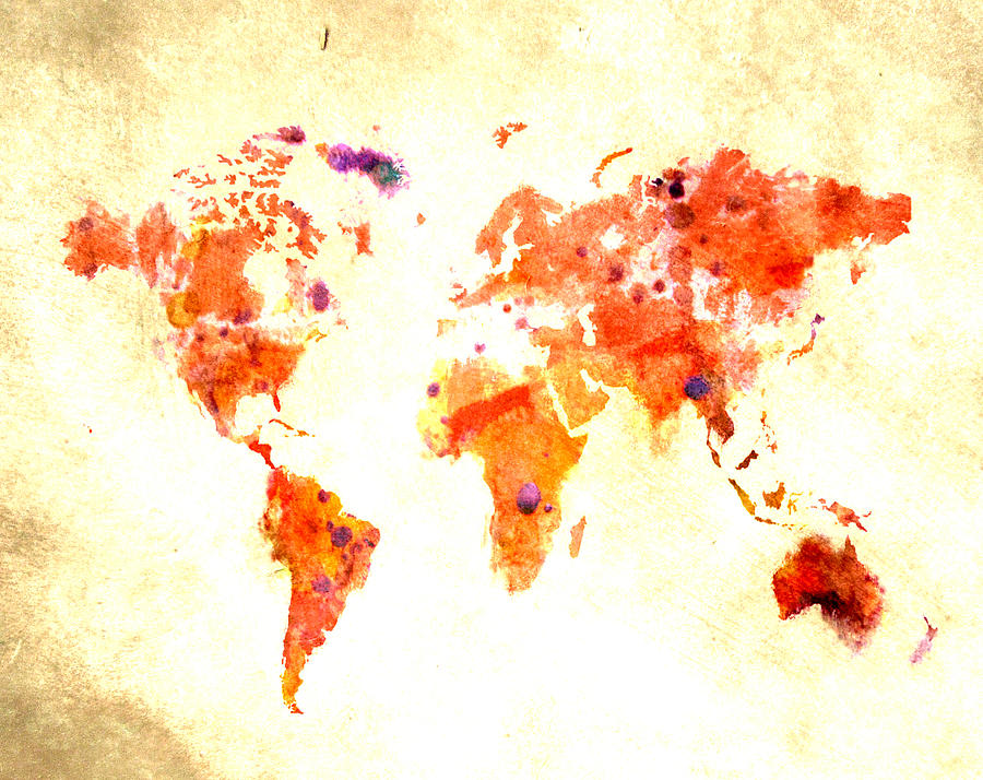 World Map 2d Digital Art by Brian Reaves