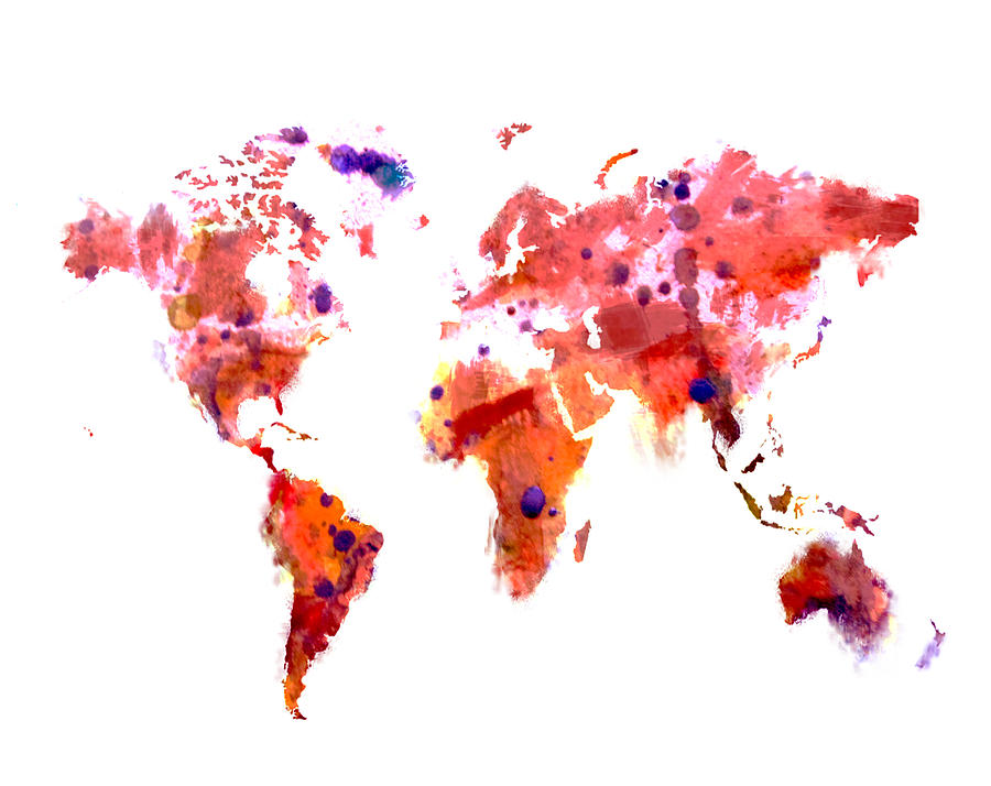 World Map 2f Digital Art by Brian Reaves