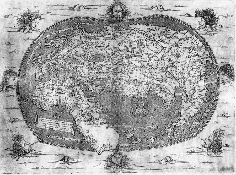 World Map, C1492 Painting By Granger 