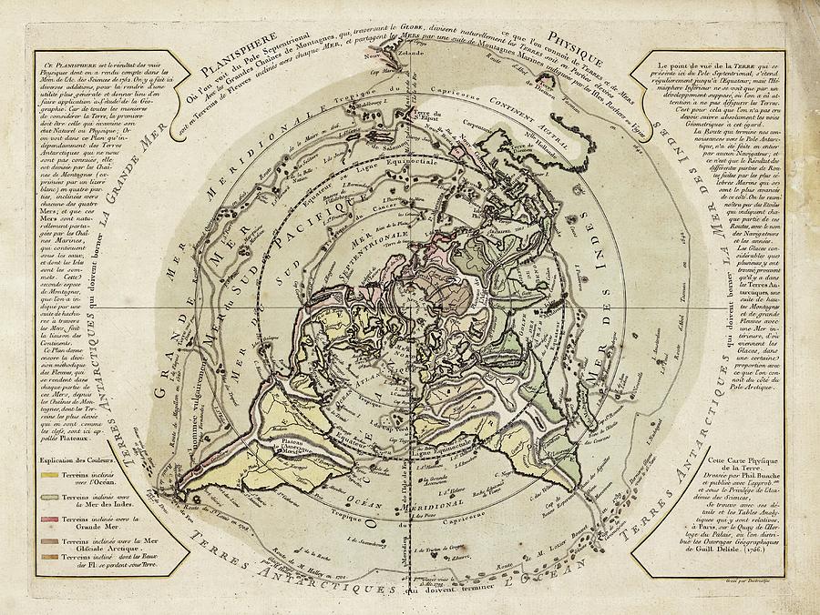World Map Centred On North Pole Photograph by Library Of Congress, Geography And Map Division