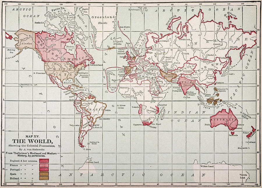 World Map Colonies Painting by Granger - Fine Art America