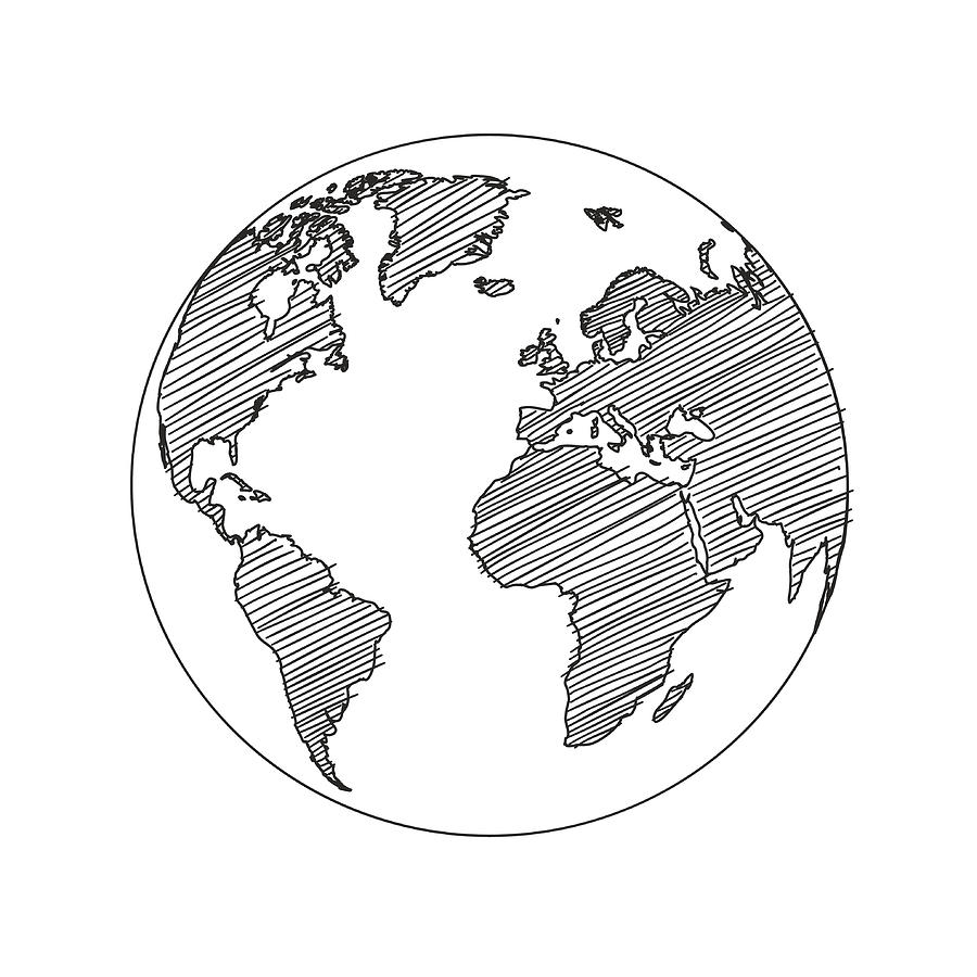 World Map Globe Sketch Vector By Morrison1977