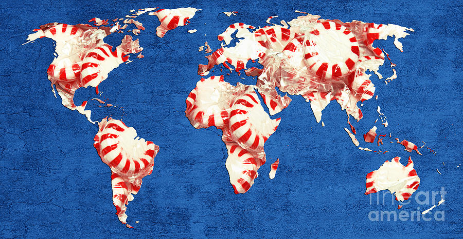 World Map Of Peppermints Photograph by Andee Design
