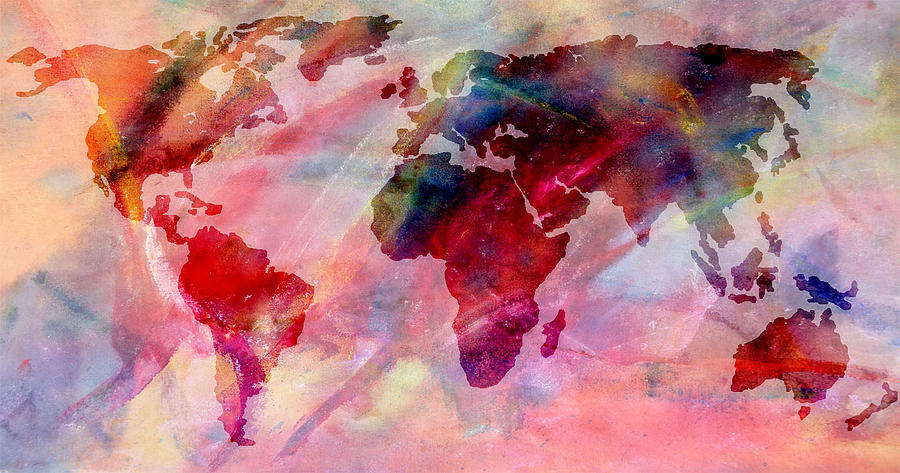 World Map Splash of Color Photograph by Athena Mckinzie