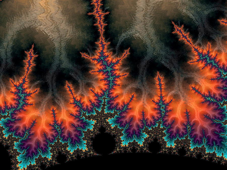 Fractal Digital Art - World On Fire by Owlspook Dreaming