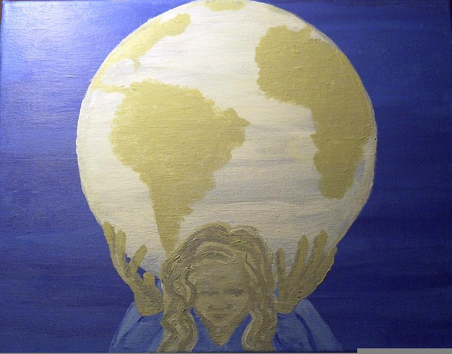 World On My Shoulders Painting