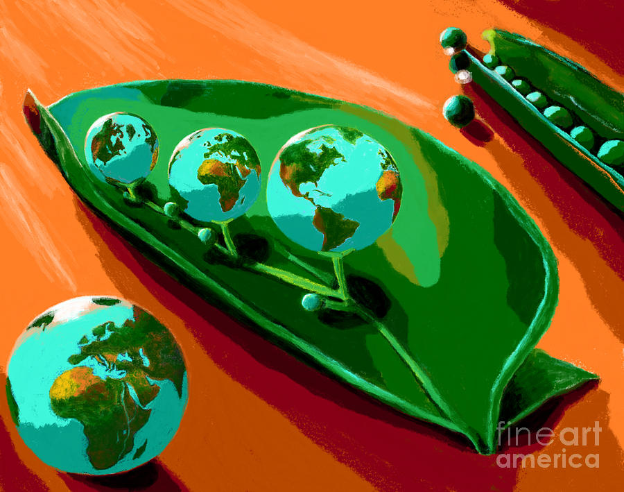 World Peas Painting by Jackie Case