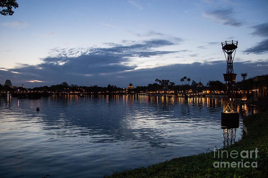 World Showcase At Dusk Photograph by Suzanne Luft