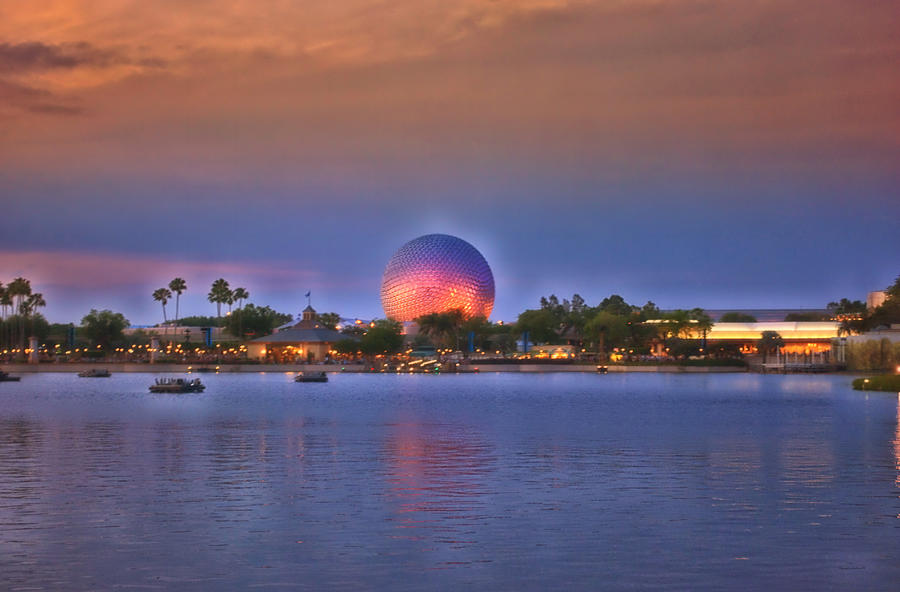 World Showcase Lagoon Sunset Photograph by Thomas Woolworth