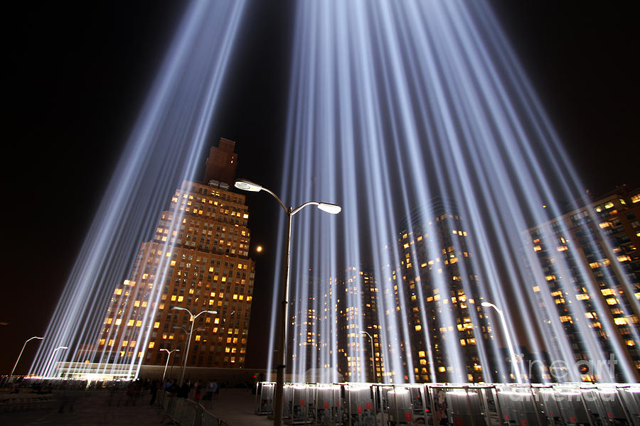 World Trade Center Tribute in Lights Photograph by Steven Spak
