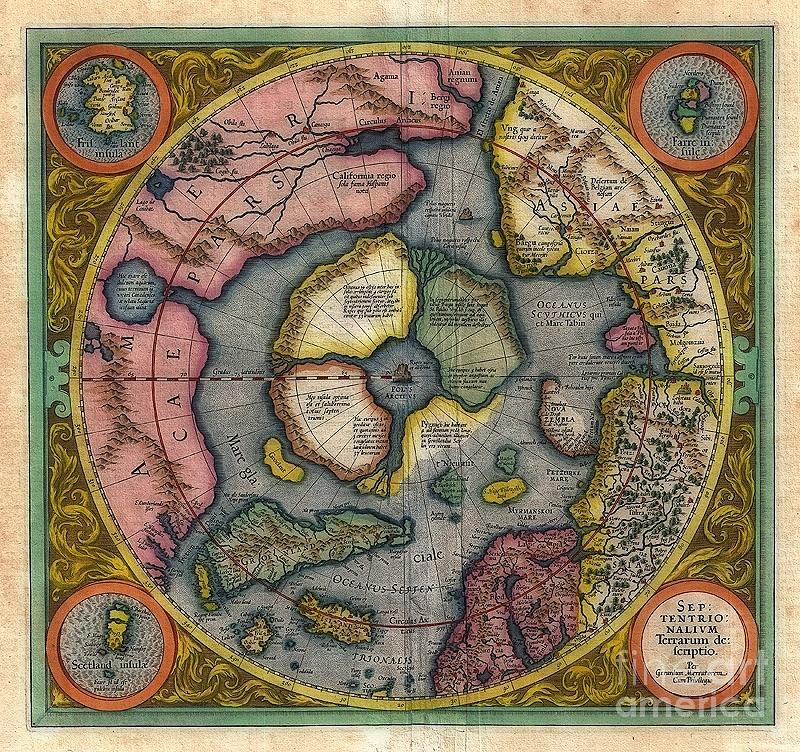 World Vintage Map Sepitentrio Nalivm Terrarum de feriptio Photograph by ...