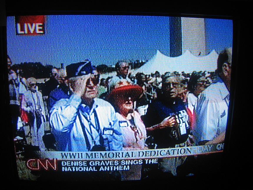World War 2 Memorial Dedication CNN screen capture 2004 Photograph by David Lee Guss