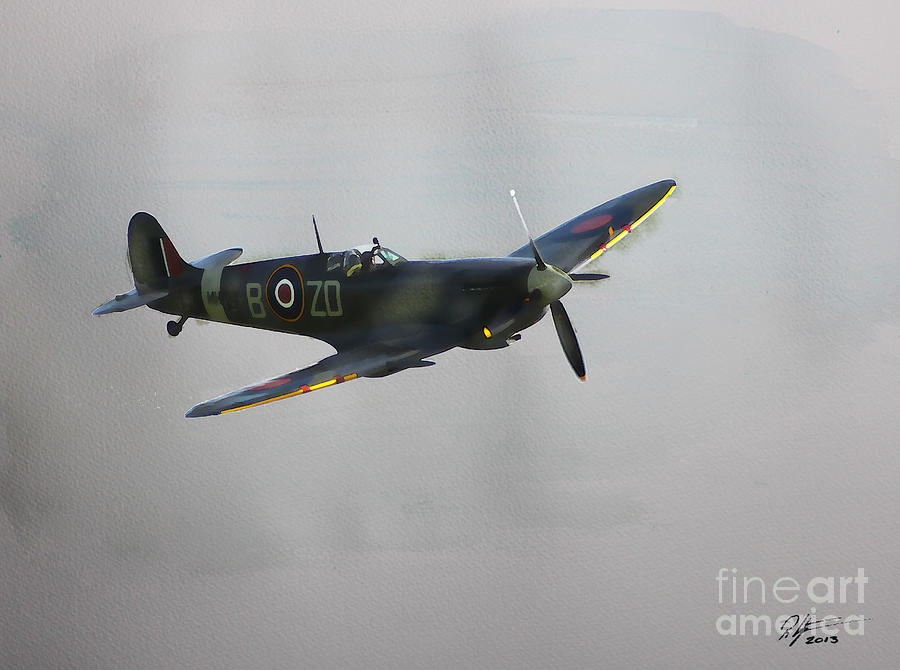 World War 2 Mixed Media - World War 2 Spitfire by Roger Lighterness