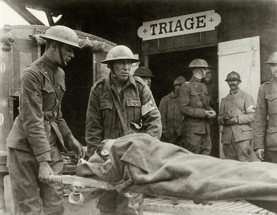 Human Photograph - World War I Triage Station by Otis Historical Archives, National Museum Of Health And Medicine/science Photo Library