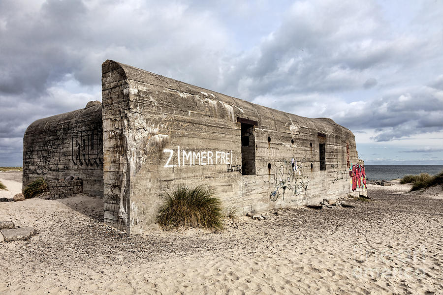 Architecture Photograph - World war two bunker on Grenen in Skagen by Frank Bach