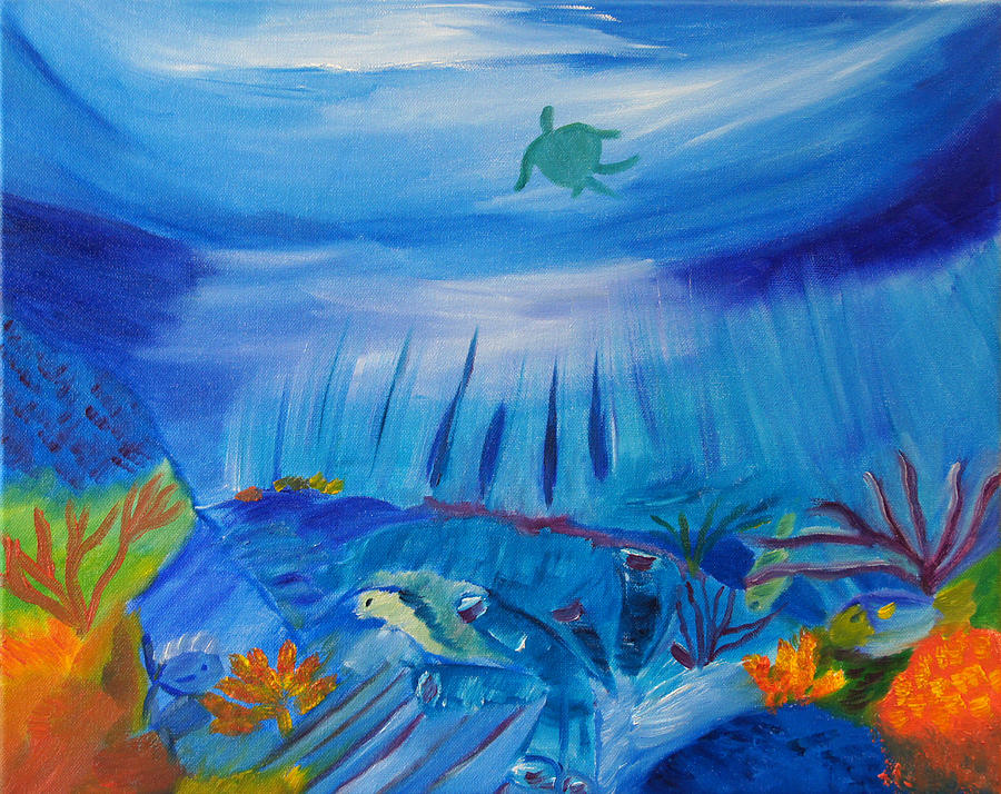 Fish Painting - Worlds Below the Sea by Meryl Goudey
