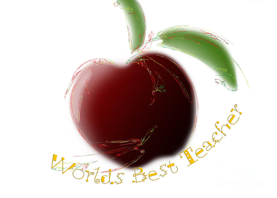 Worlds Best Teacher Digital Art by Andee Design