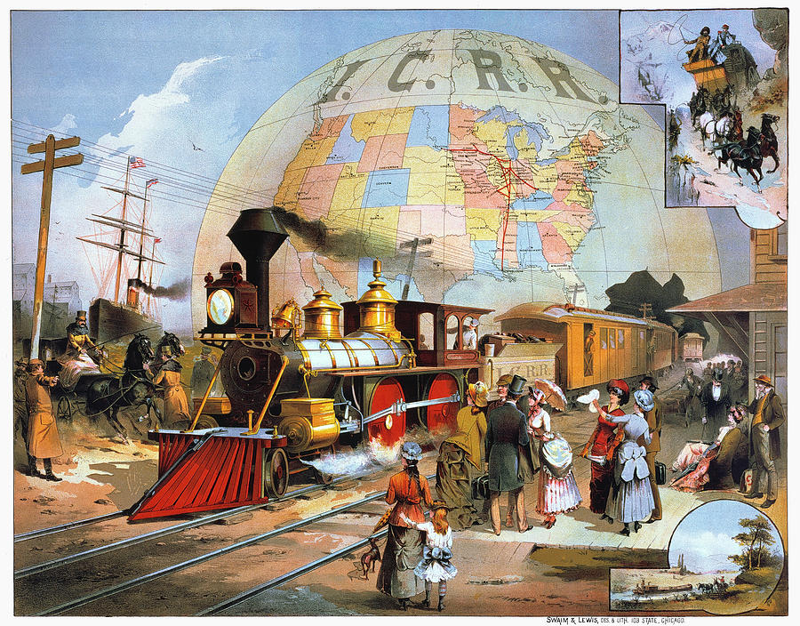 Worlds Railroad Scene Photograph by Granger