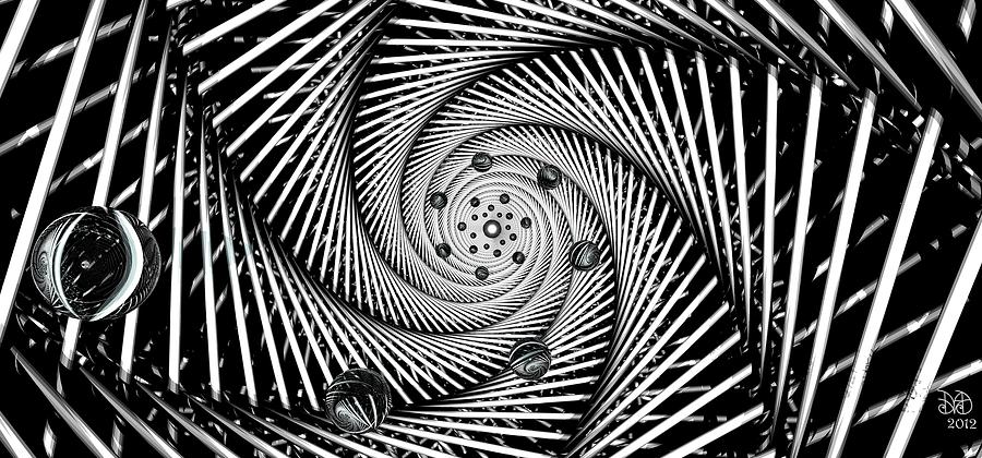 Space Digital Art - Worm Hole by David Voutsinas