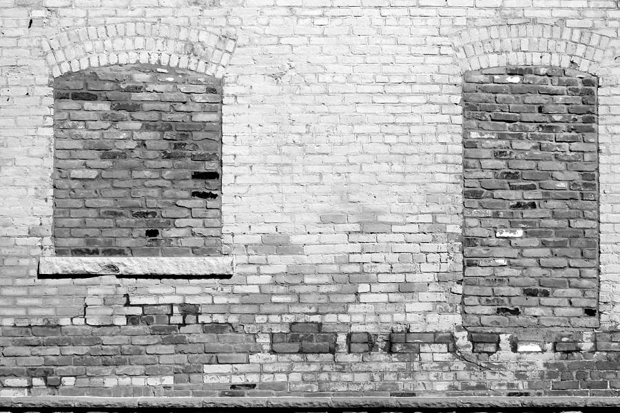 Worn Brick Wall 4 BW Photograph by Mary Bedy