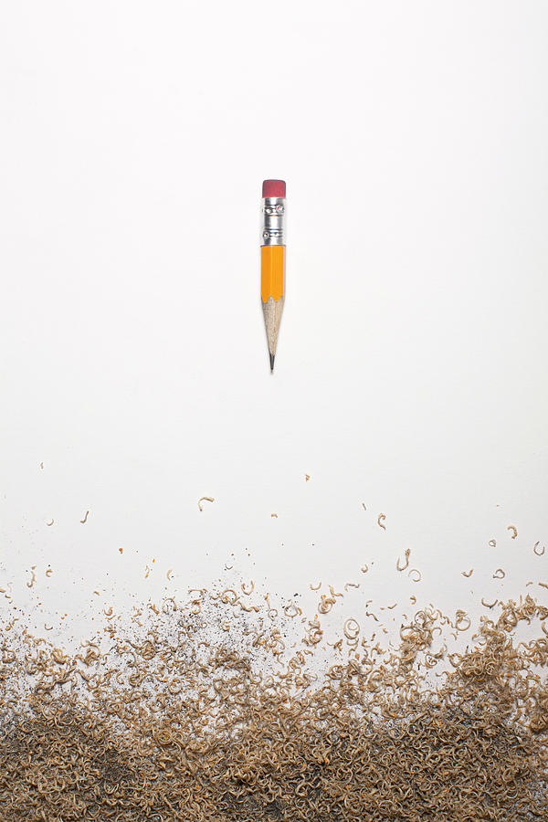 Worn Down Pencil With Shaving Photograph by Chris Parsons