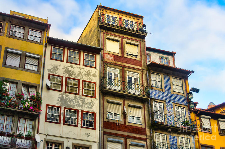 Worn Out Houses Porto Portugal Photograph
