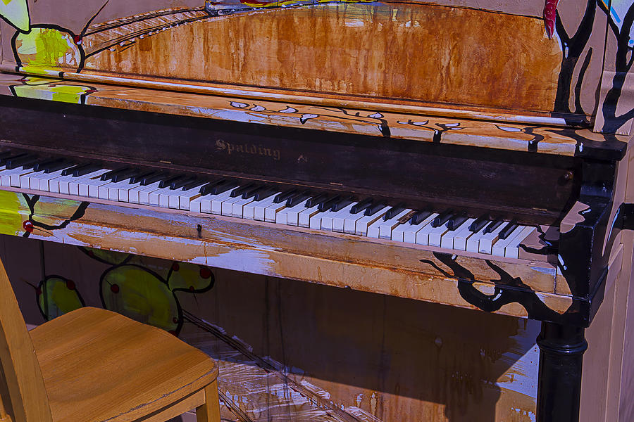 Piano Photograph - Worn Sidewalk Piano by Garry Gay