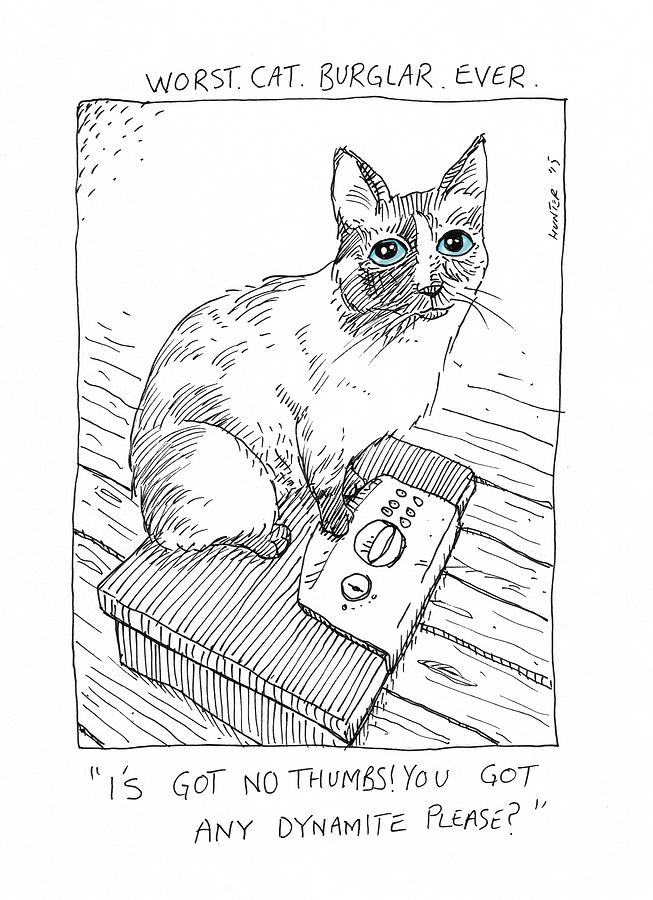 Worst Cat Burglar Ever Painting by Steve Hunter