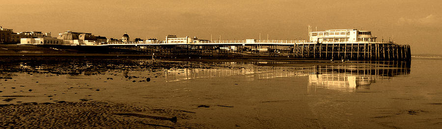 Worthing Pier in Sepia Photograph by John Topman