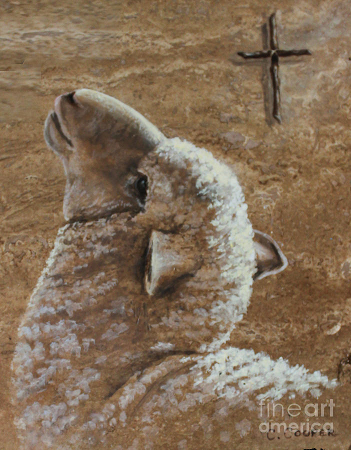 Sheep Painting - Worthy is the Lamb by Charice Cooper