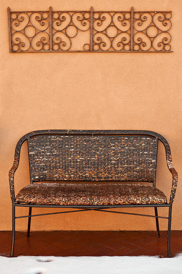 Woven Bench in the Snow Photograph by Art Block Collections