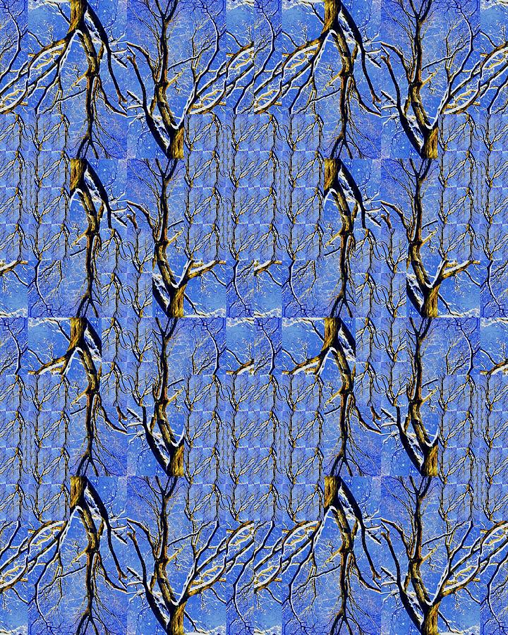 Woven Tree in Blue and Gold Photograph by Jodie Marie Anne Richardson Traugott          aka jm-ART