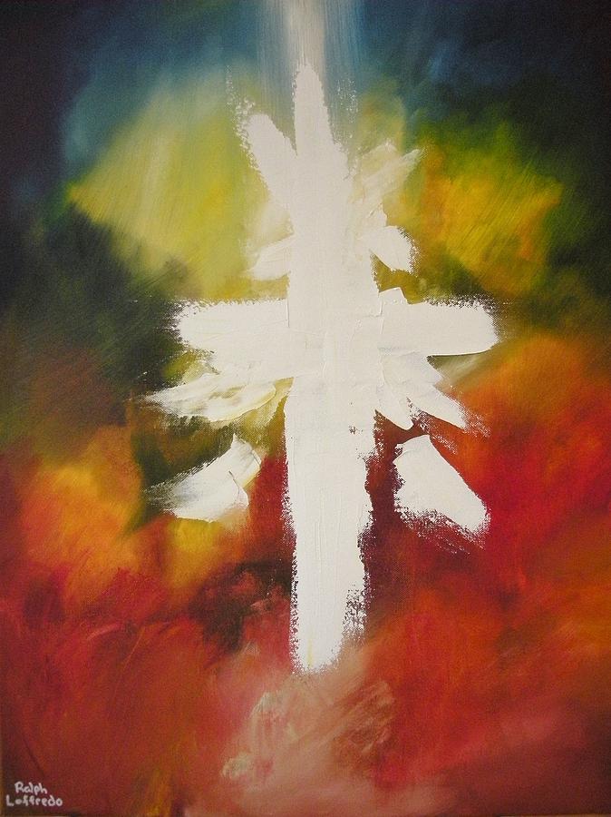 Abstract Crosses Painting - Wow by Ralph Loffredo
