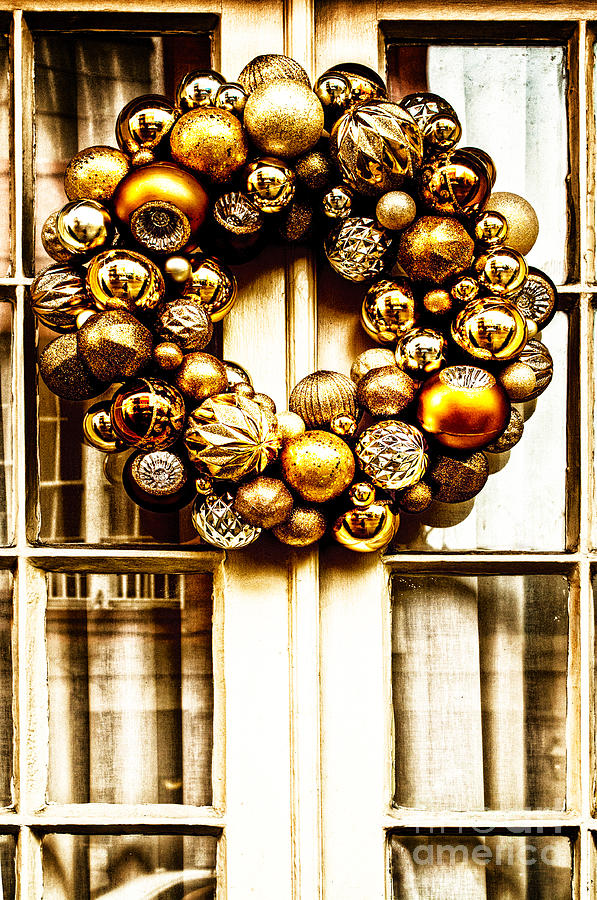 Wreath of Christmas Balls Photograph by Frances Ann Hattier