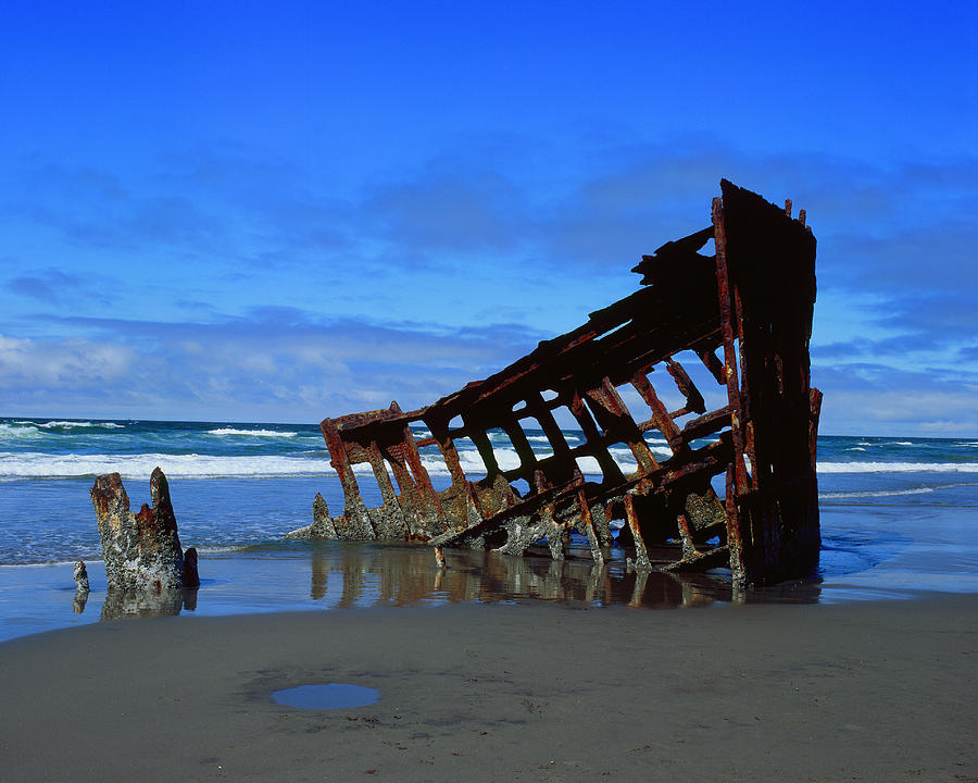 Wreck of the Peter Iredale Photograph by Thomas J Rhodes - Fine Art America