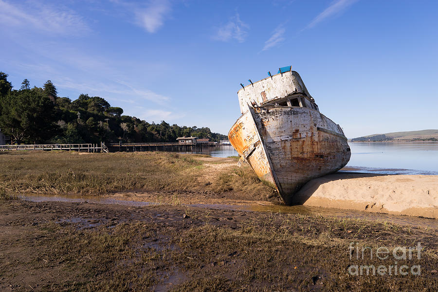 Wreck of The Point Reyes Boat In Inverness Point Reyes California DSC2085 Photograph by Wingsdomain Art and Photography