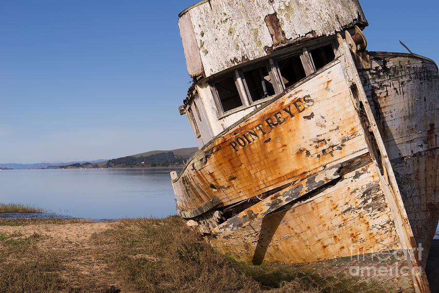 Wreck of The Point Reyes Boat In Inverness Point Reyes California DSC2086 Photograph by Wingsdomain Art and Photography