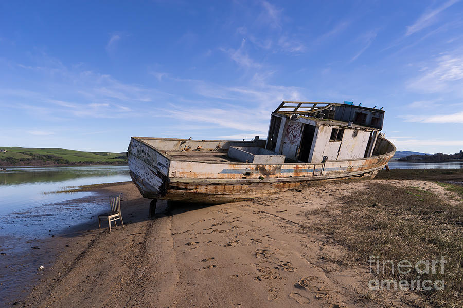 Wreck of The Point Reyes Boat In Inverness Point Reyes California DSC2099 Photograph by Wingsdomain Art and Photography