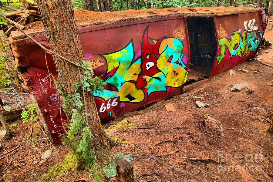 Wrecked Box Car Along The Cheakamus Photograph by Adam Jewell